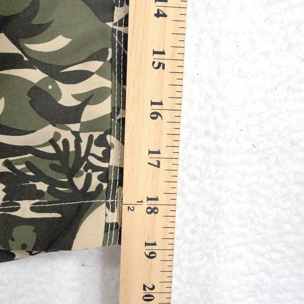 Sperry Board Shorts‎ Mens 36 Green Orange Fish Camo Print Swim Trunks Surf